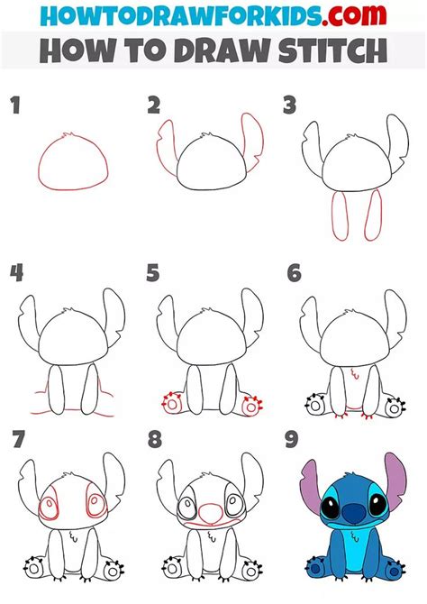 stitch draw easy|stitch drawings for kids.